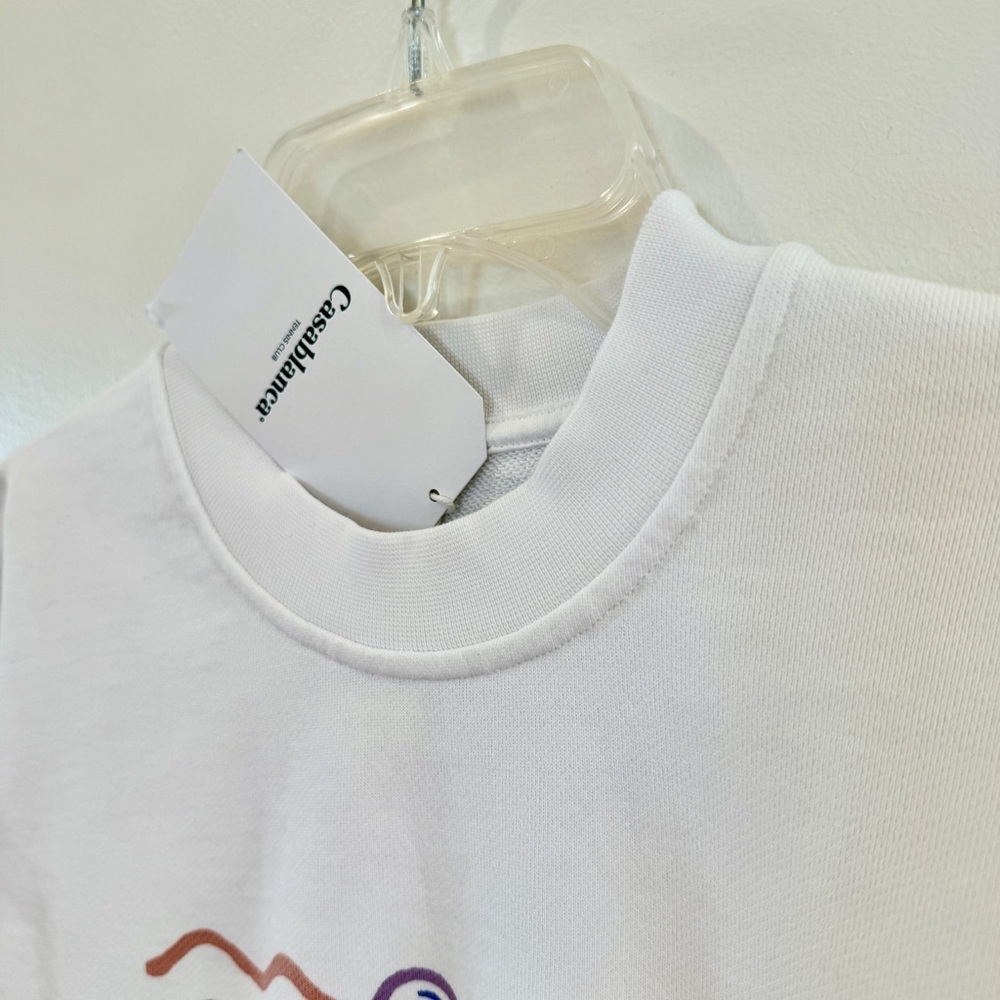 NWT Casablanca Beach Tennis Girl White Crewneck Sweatshirt Top - Picture 4 of 16